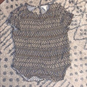 Yellow black and white summer top